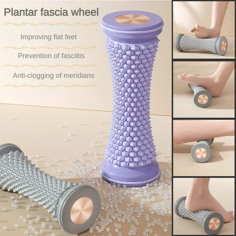 Close-up of plantar fascia wheel with raised bumps