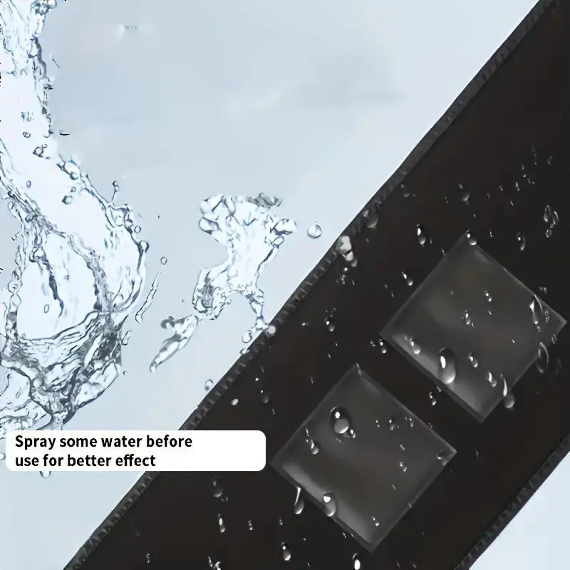 Adhesive patches with water droplets showing pre-use hydration tip