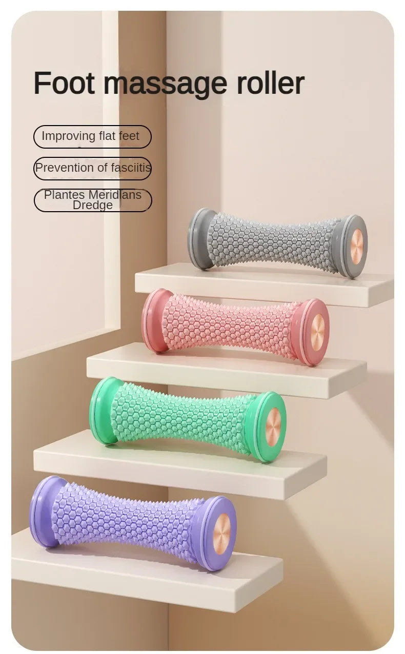 Foot roller lineup with fasciitis prevention and meridian stimulation benefits