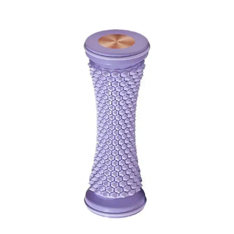 Purple hourglass-shaped roller with honeycomb grip